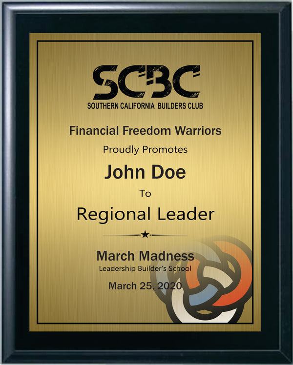 Regional Leader Promotion Plaque